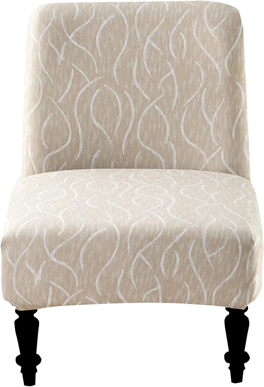Eco-Ancheng Armless Chair Slipcover Removable Armless Accent Chairs Covers Washable Armless Slipper Chair Slipcover Printed Armless Chair Furniture Protector Covers for Living Dining Room Hotel