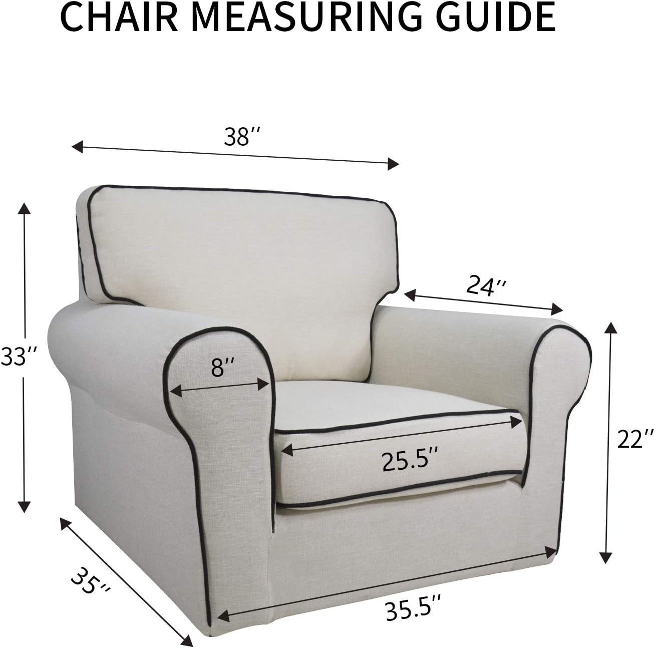 PureFit Stretch Chair Sofa Slipcover – Spandex Jacquard Non Slip Soft Couch Sofa Cover, Washable Furniture Protector with Non Skid Foam and Elastic Bottom for Kids (Chair, Dark Gray)