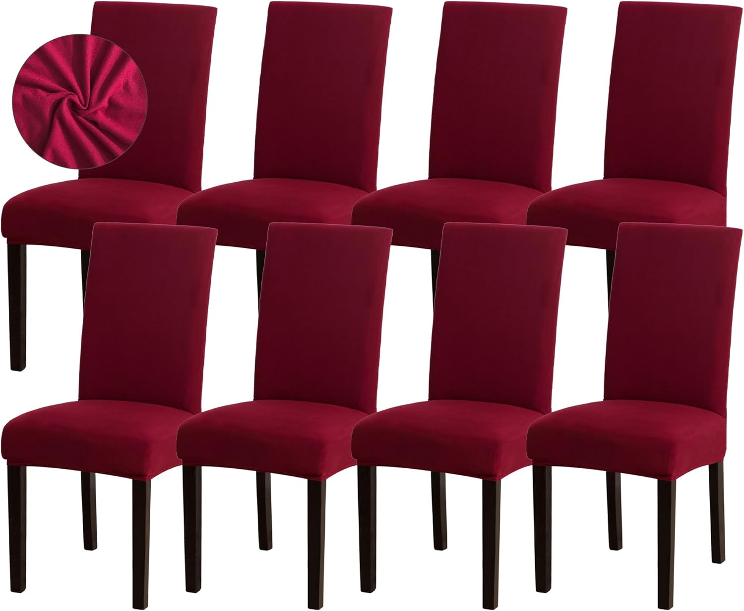 Sufdari Dining Chair Covers,Kitchen Cover,Parsons Slipcover,Spandex Protectors for Room Stretch Chairs Cover Set of 4 -Gray