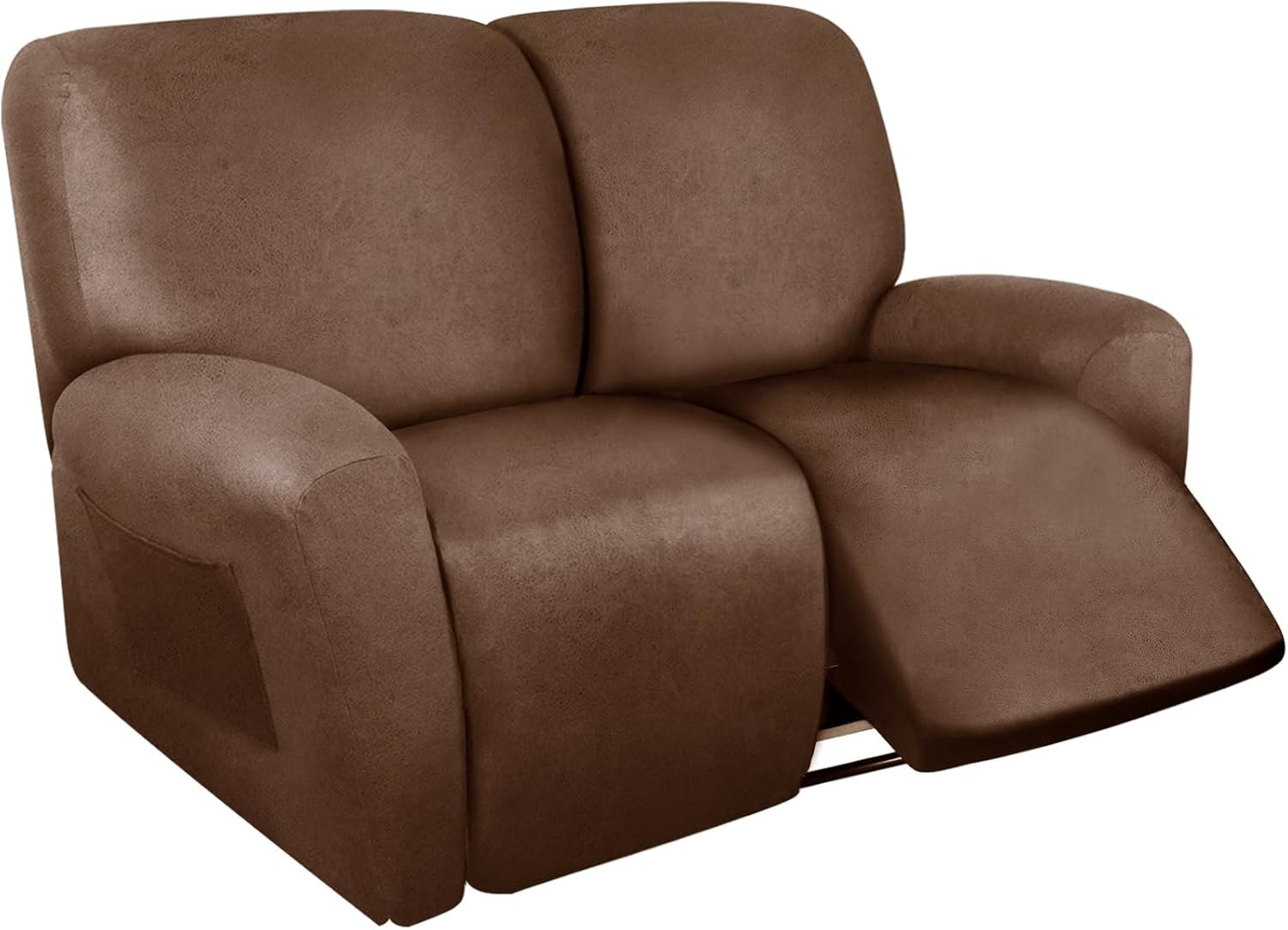 Leather Like Recliner Chair Covers Heavy Duty, 4 Pieces Lazy Boy Recliner Cover for Recliner Chair, Leather Cover for Recliner slipcovers Washable for Pets (Dark Brown)