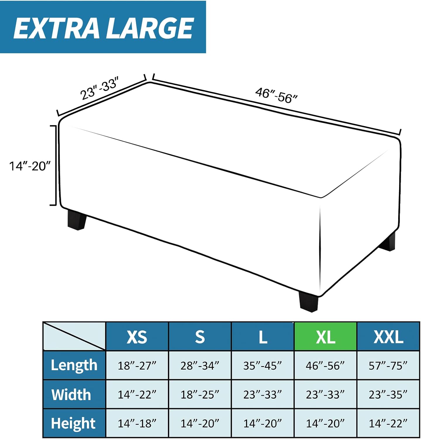 Rectangle Footrest Slipcovers