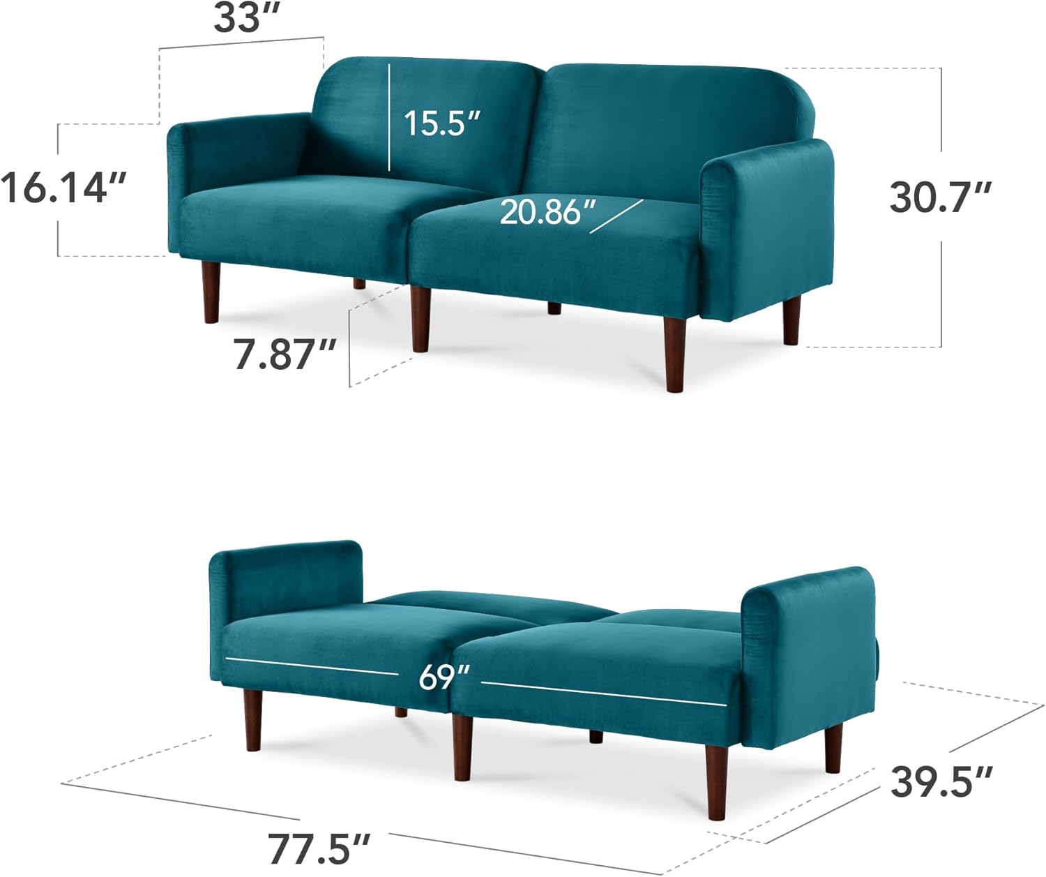 Velvet Loveseat Sofa