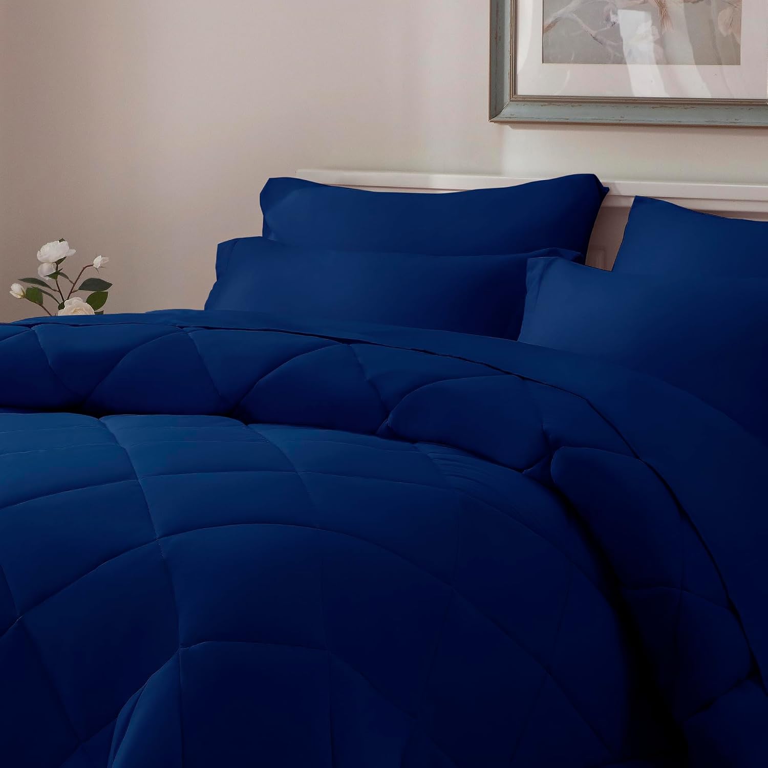 Full Comforter Set Purple- 7 Pieces