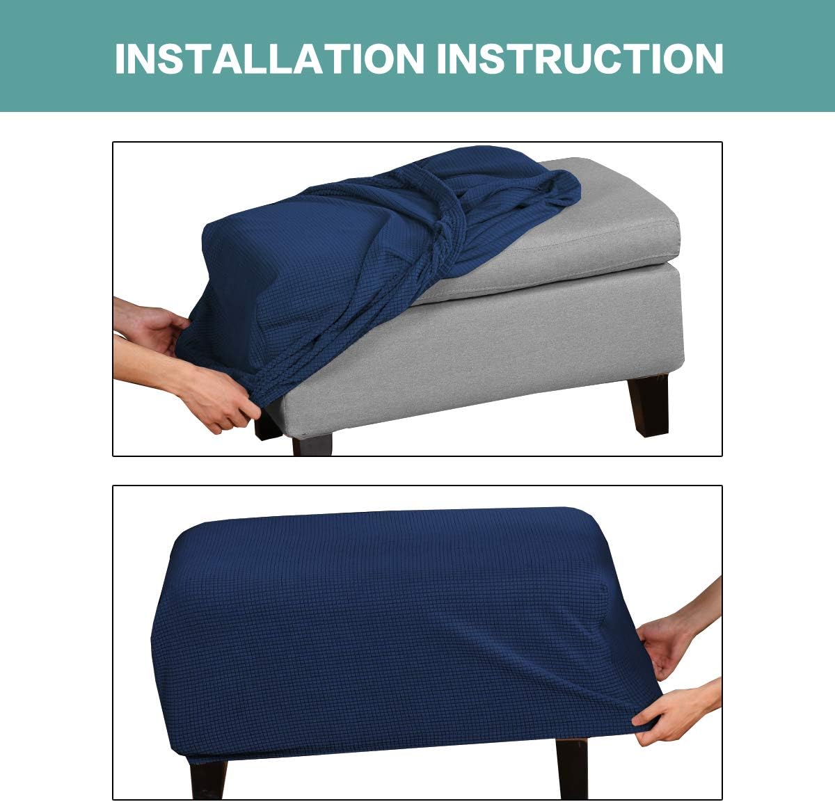 Stretch Ottoman Cover Ottoman Slipcover