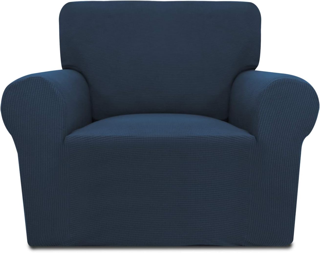 PureFit Stretch Chair Sofa Slipcover – Spandex Jacquard Non Slip Soft Couch Sofa Cover, Washable Furniture Protector with Non Skid Foam and Elastic Bottom for Kids (Chair, Dark Gray)