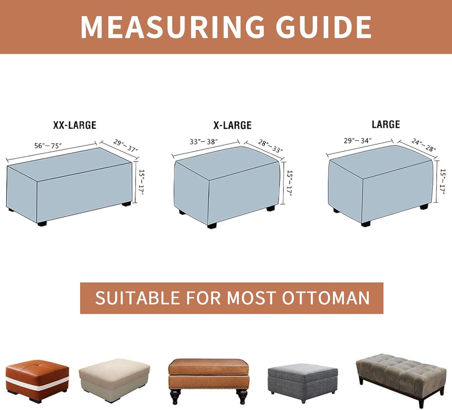 Stretch Ottoman Cover Rectangular