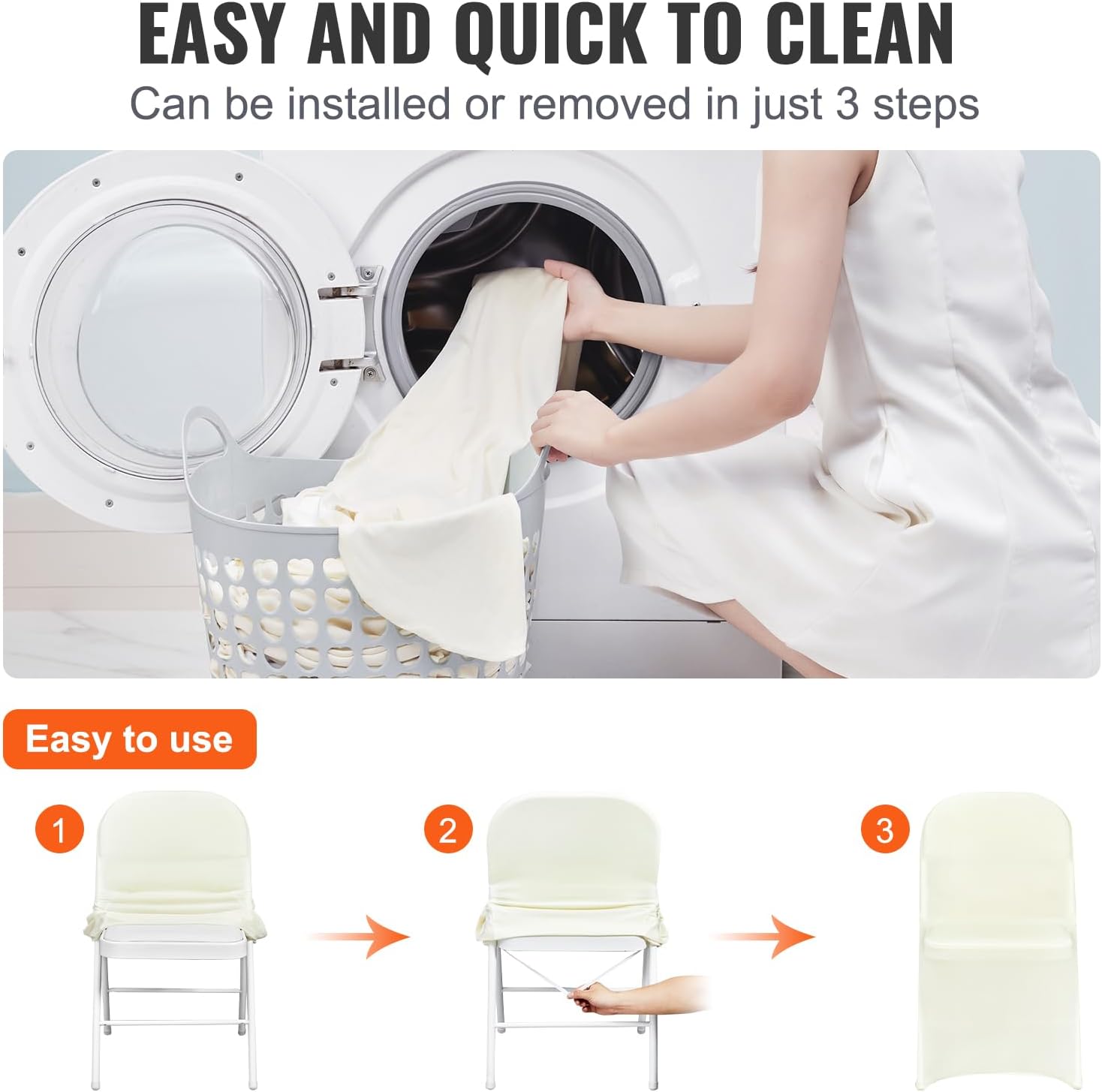 100 Pcs White Chair Covers