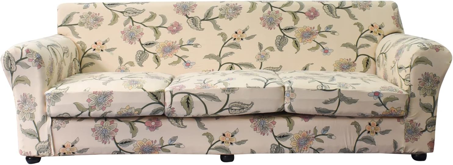 KRFOONN 2 Piece Chair Covers Printed Sofa Covers Couch Covers Washable Armchair Sofa Couch Slipcover Furniture Protector with Elastic Bottom for Living Room (Armchair, 23), Small