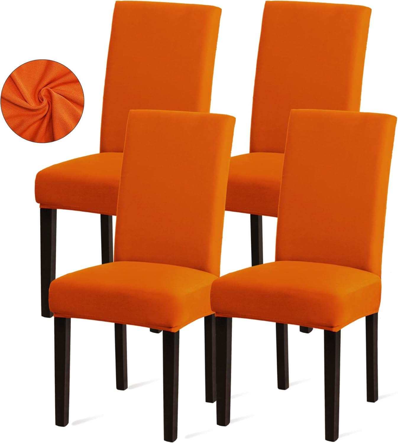 Sufdari Dining Chair Covers,Kitchen Cover,Parsons Slipcover,Spandex Protectors for Room Stretch Chairs Cover Set of 4 -Gray