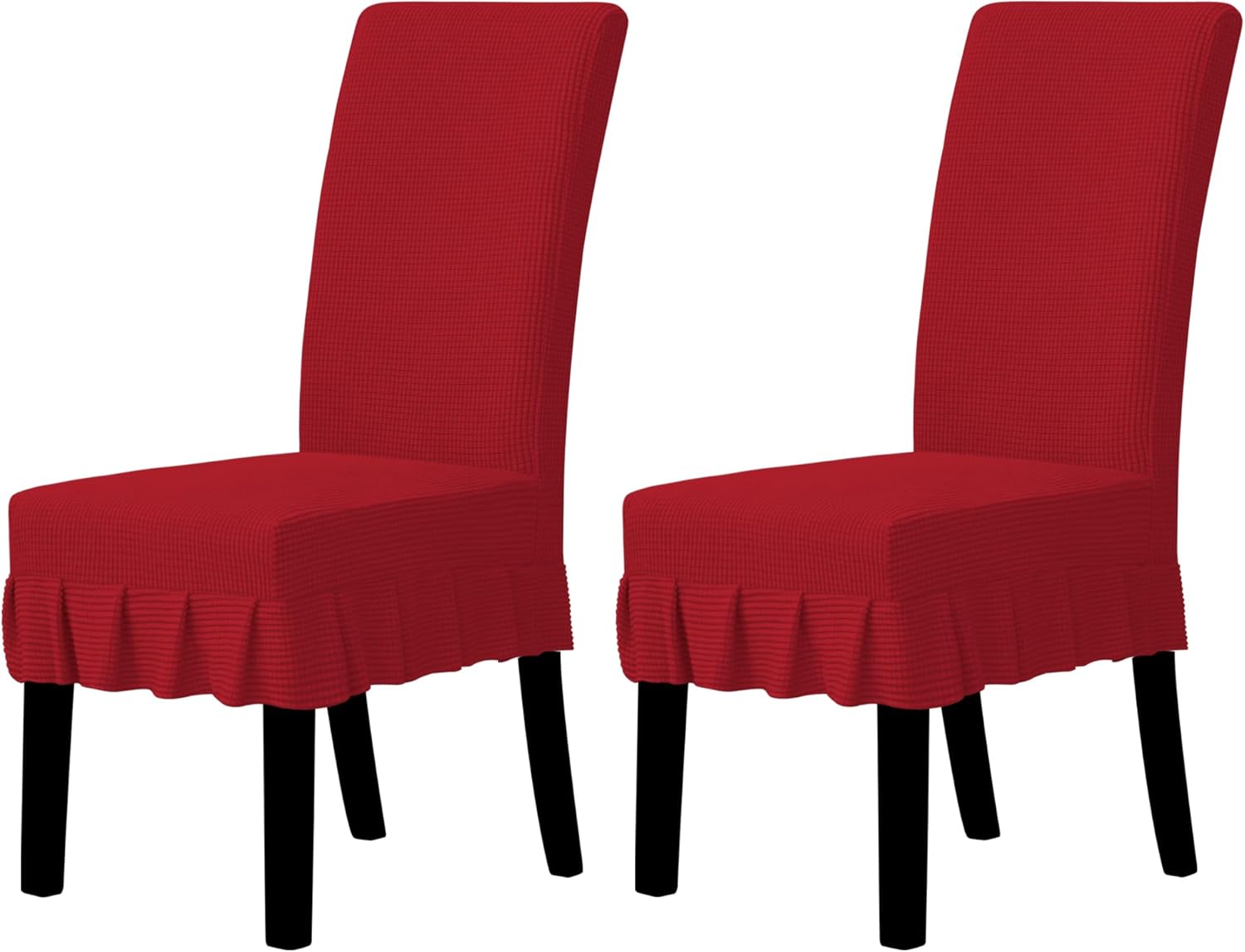 Easy-Going Dining Chair Covers Stretch Parsons Chair Slipcover with Skirt Chair Covers for Dining Room Restaurant Banquet (2 PCS, Light Gray)