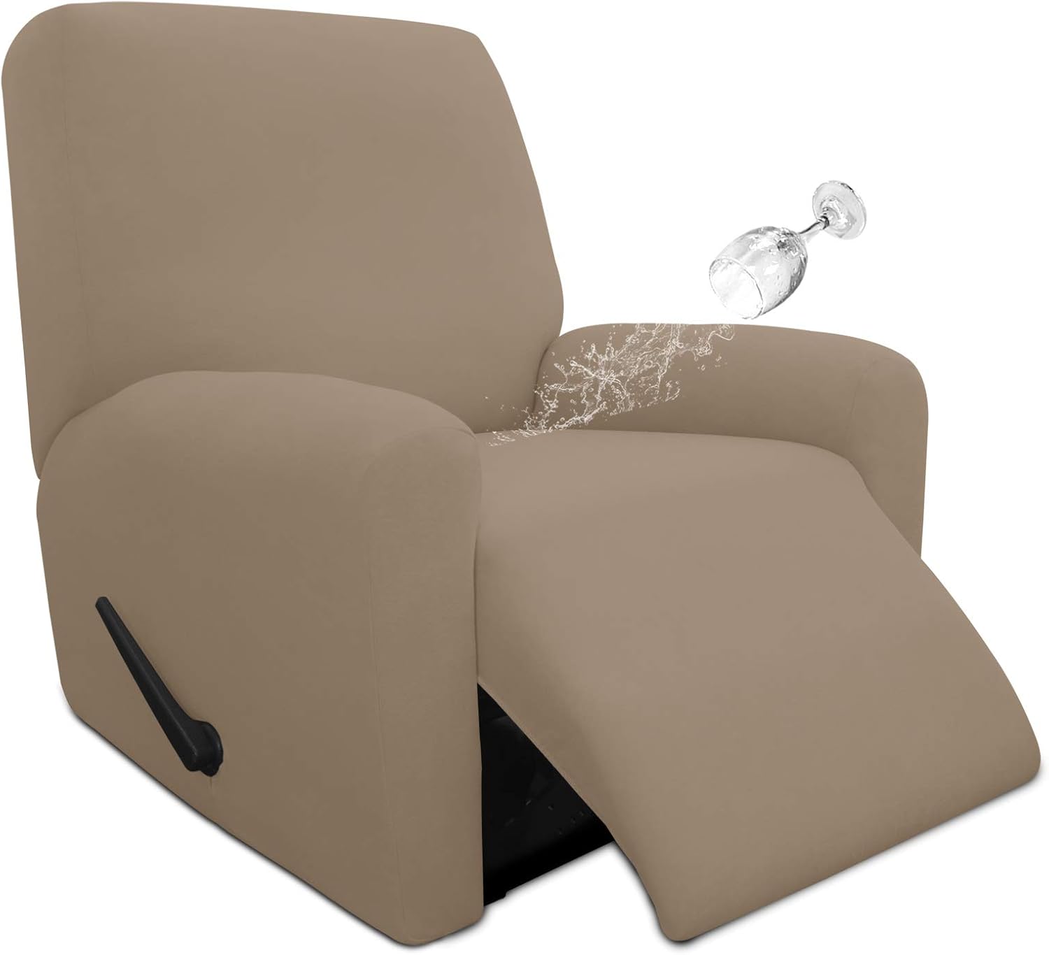 Easy-Going 100% Dual Waterproof 2 Pieces Chair Cover Stretch Soft Couch Cover for Dogs, Sofa Slipcover for 1 Separate Cushion Couch Leakproof Furniture Protector for Kids, Pets Grayish Green