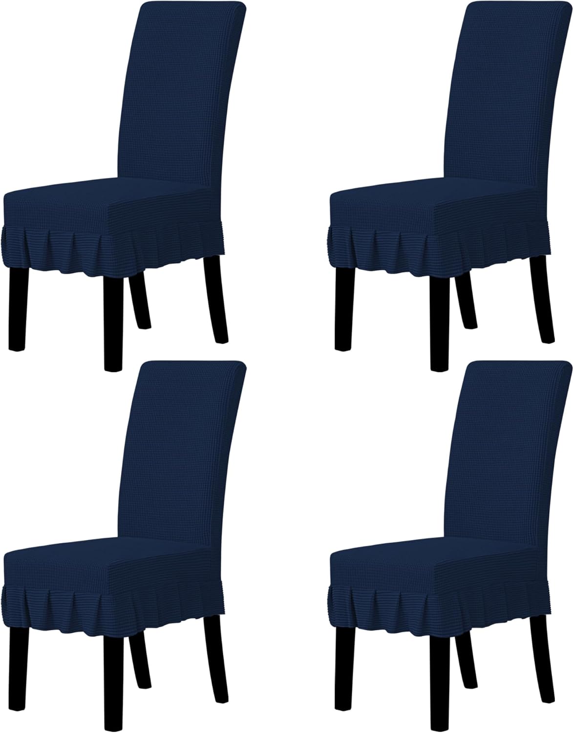 Easy-Going Dining Chair Covers Stretch Parsons Chair Slipcover with Skirt Chair Covers for Dining Room Restaurant Banquet (2 PCS, Light Gray)