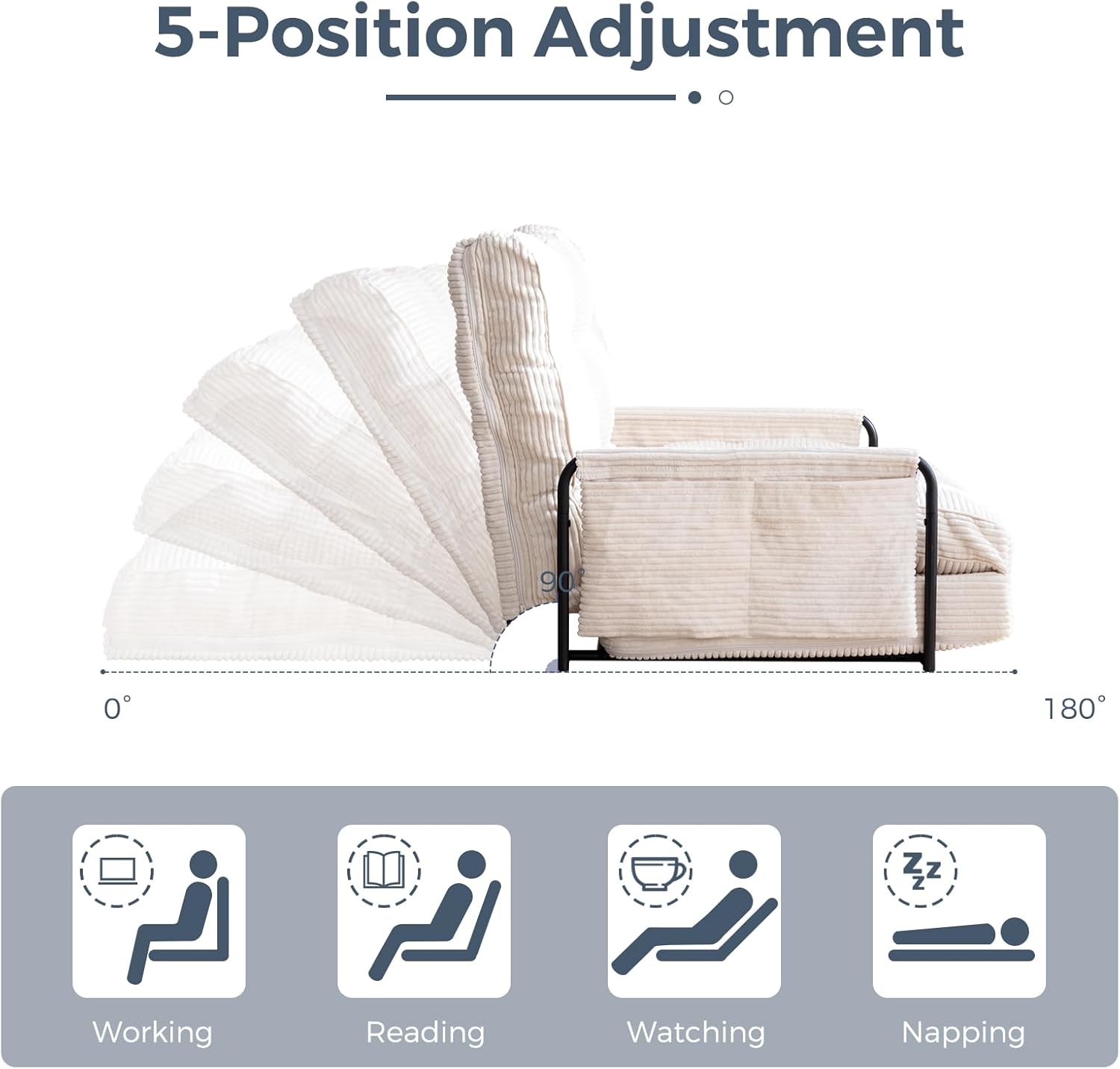 Adjustable Floor Sofa Couch with Pillow