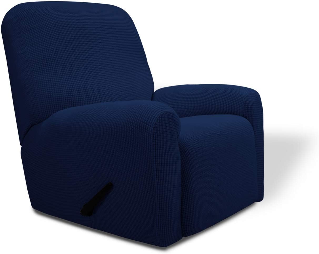 PureFit Stretch Chair Sofa Slipcover – Spandex Jacquard Non Slip Soft Couch Sofa Cover, Washable Furniture Protector with Non Skid Foam and Elastic Bottom for Kids (Chair, Dark Gray)