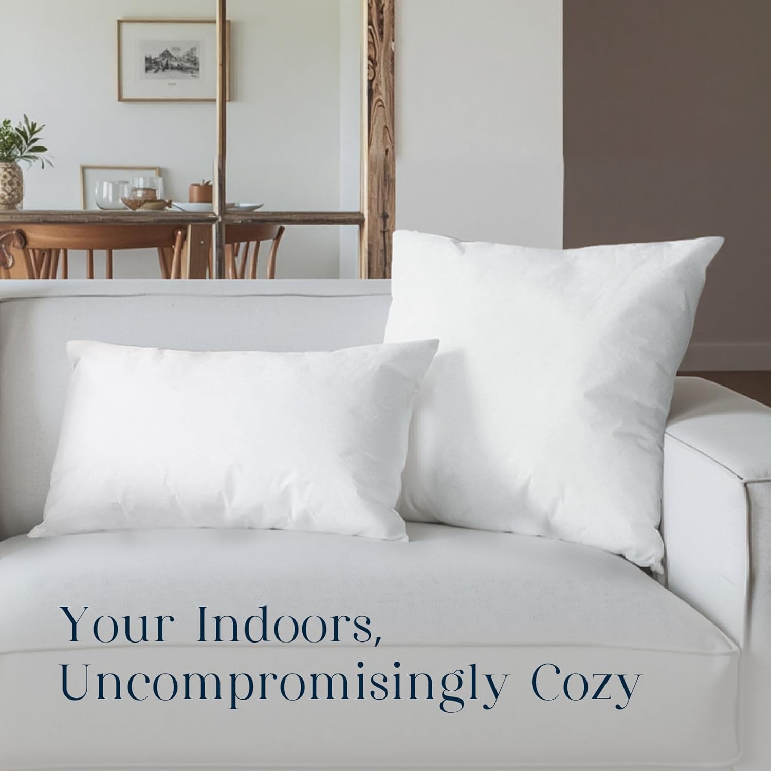 Phantoscope Pillow Inserts, Hypoallergenic 100% Virgin Fiber Square Form Microfiber Throw Pillow Inserts, Couch Bed Pillows 45x45 cm, 18x18 Inch (Pack of 4)