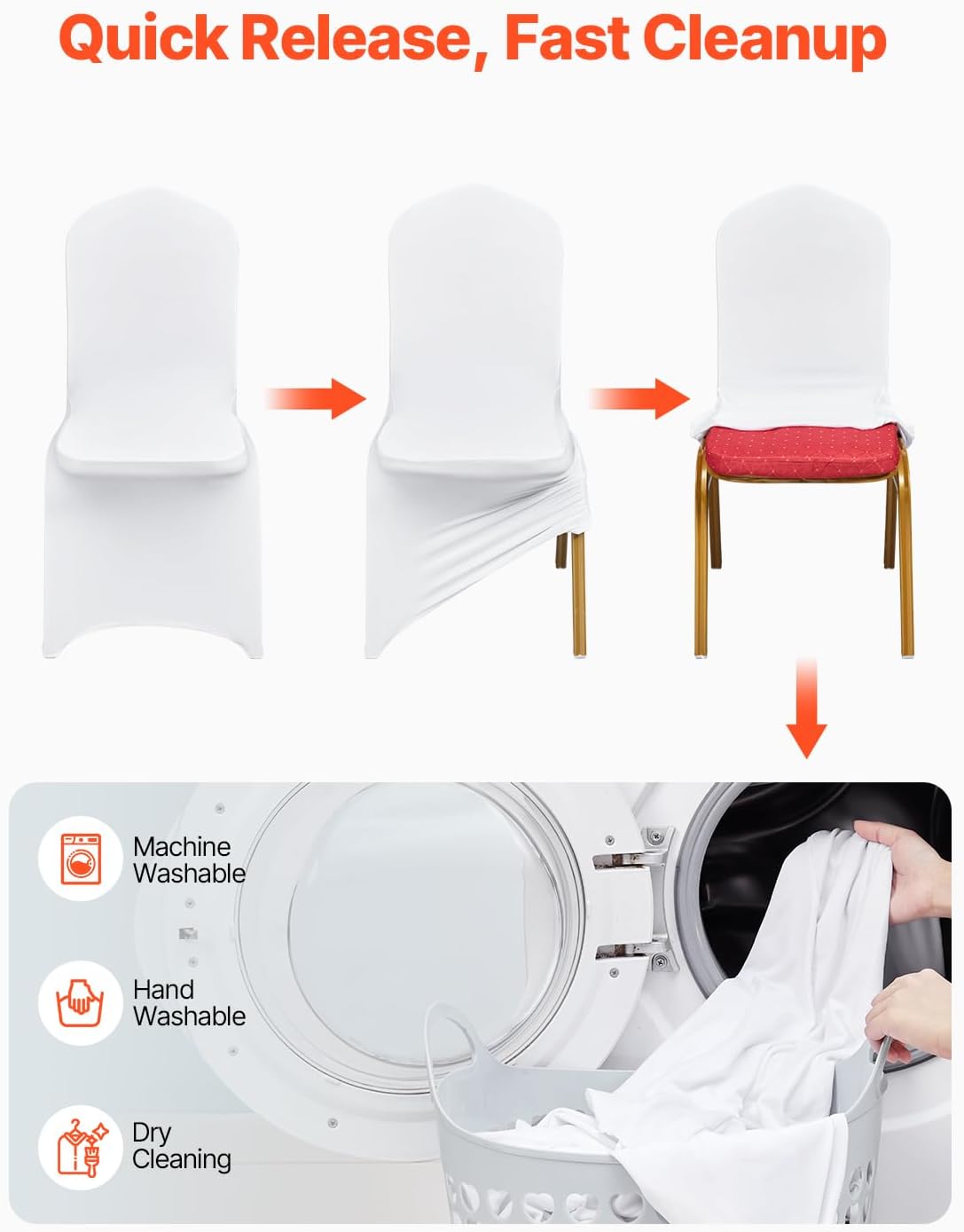 100 Pcs White Chair Covers
