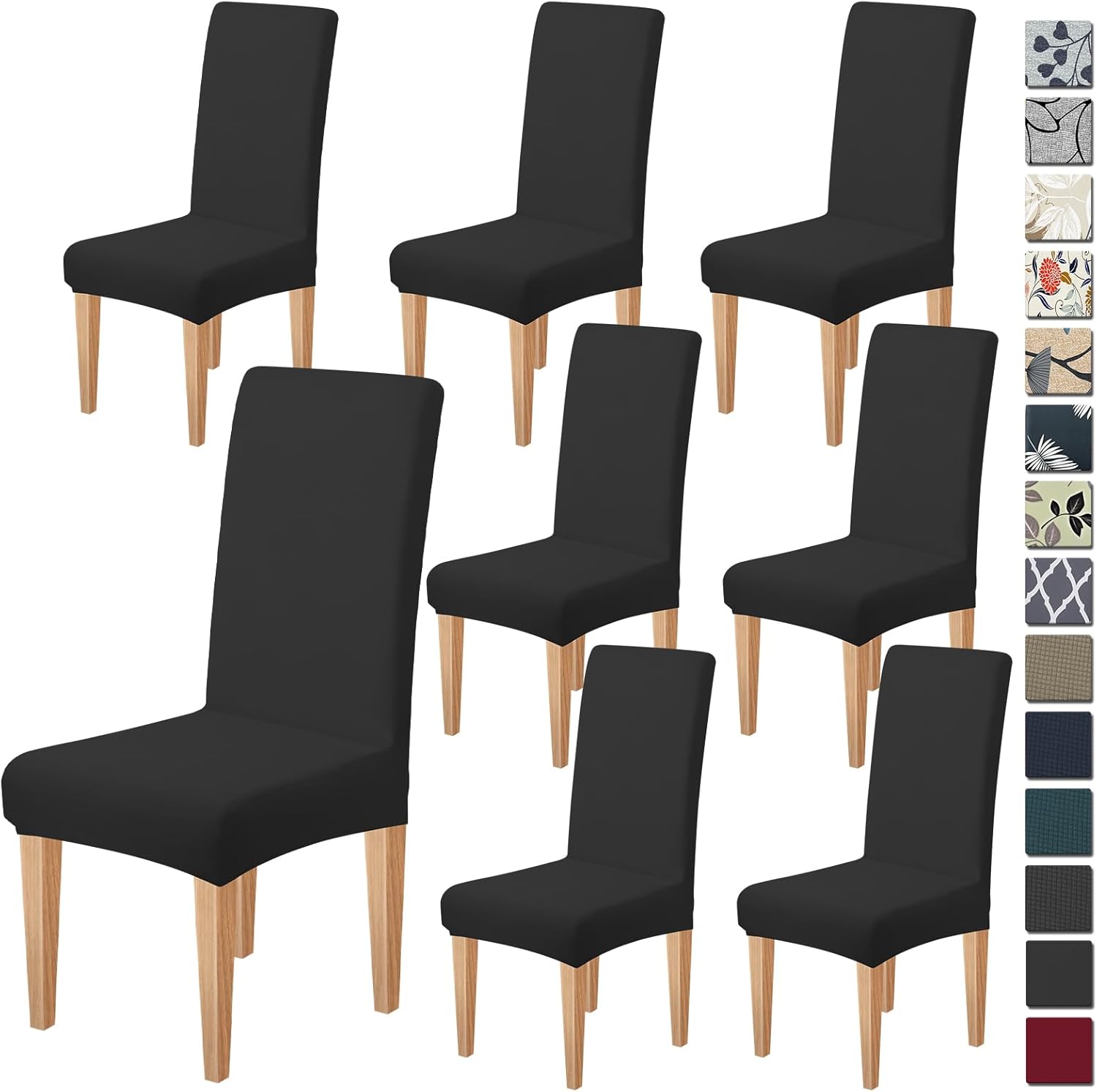 Dioxide High Stretch Chair Covers for Dining Chairs, Washable Dining Chair Covers Set of 6, Soft Kitchen Chairs Seat Covers, Parsons Chair Slipcovers Protectors for Home Hotel Restaurant Banquet