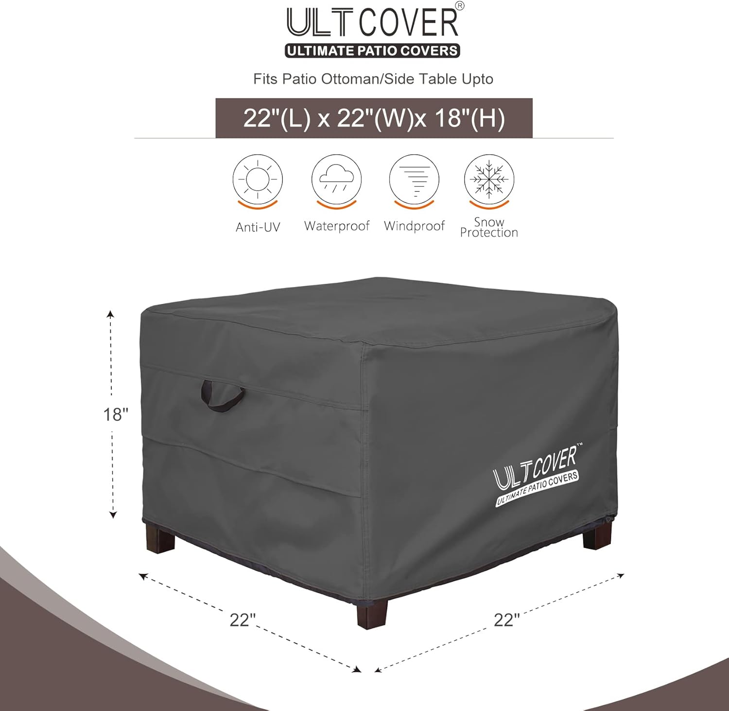 Waterproof Patio Ottoman Cover Rectangular