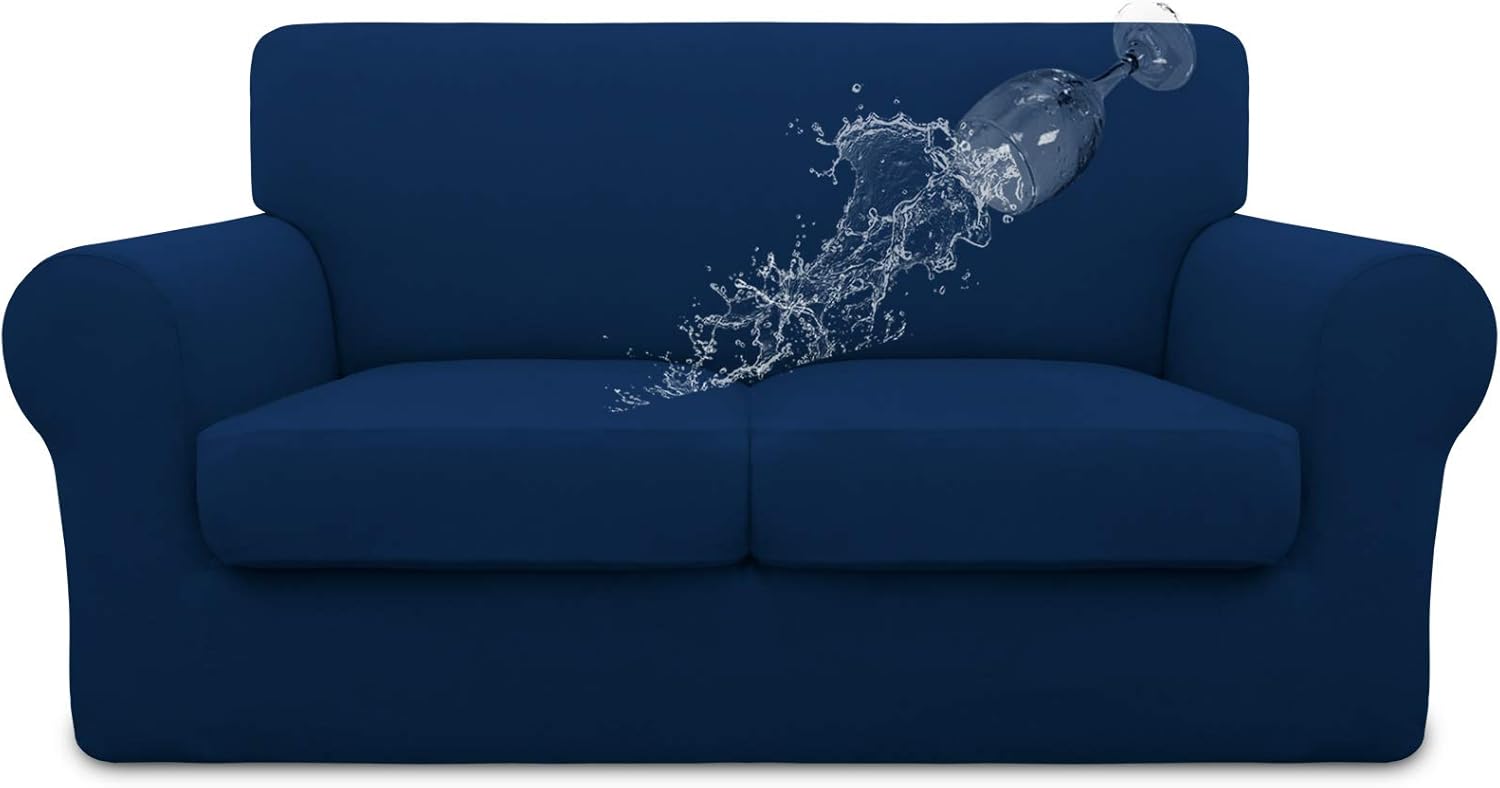 Easy-Going 100% Dual Waterproof 2 Pieces Chair Cover Stretch Soft Couch Cover for Dogs, Sofa Slipcover for 1 Separate Cushion Couch Leakproof Furniture Protector for Kids, Pets Grayish Green