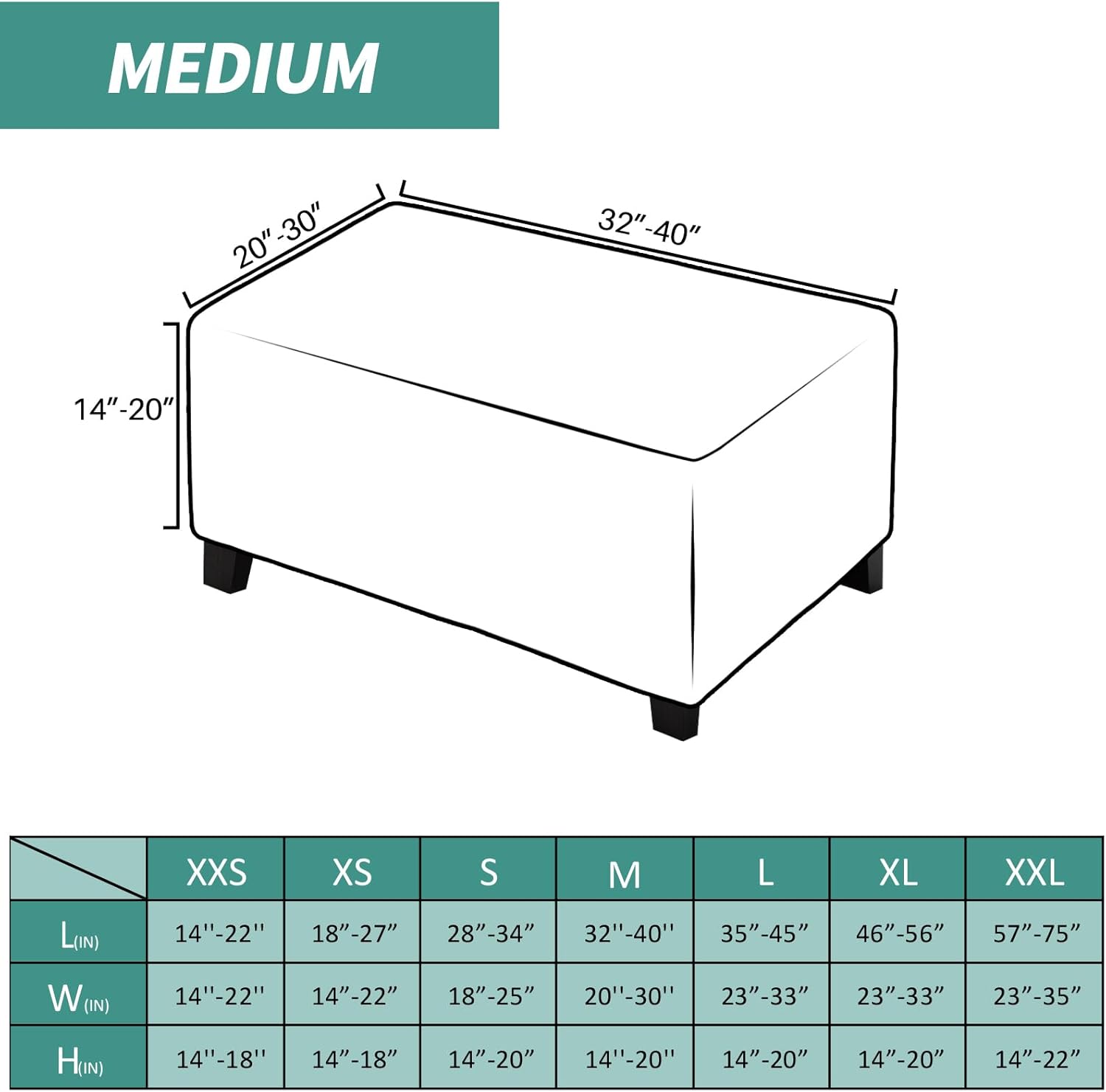 Velvet Ottoman Cover Rectangular