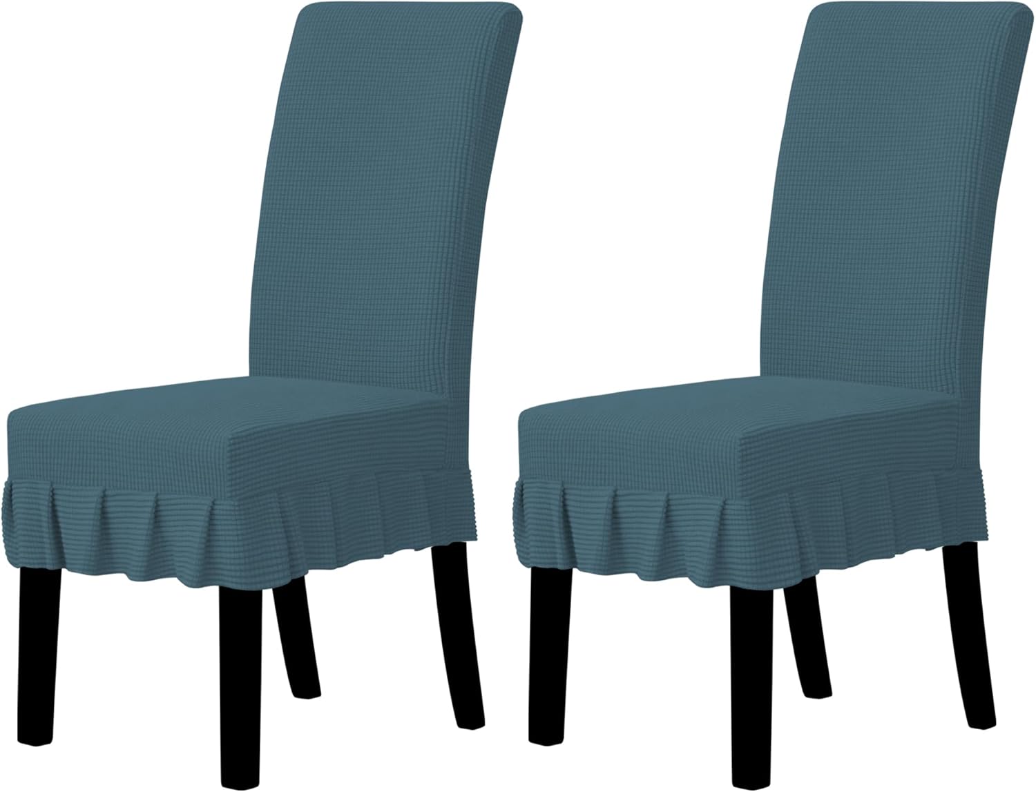 Easy-Going Dining Chair Covers Stretch Parsons Chair Slipcover with Skirt Chair Covers for Dining Room Restaurant Banquet (2 PCS, Light Gray)