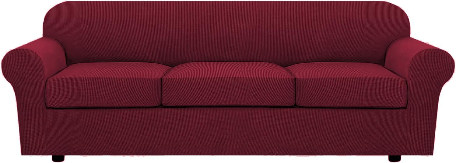 4 Piece Stretch Couch Covers for 3 Cushion Couch Sofa