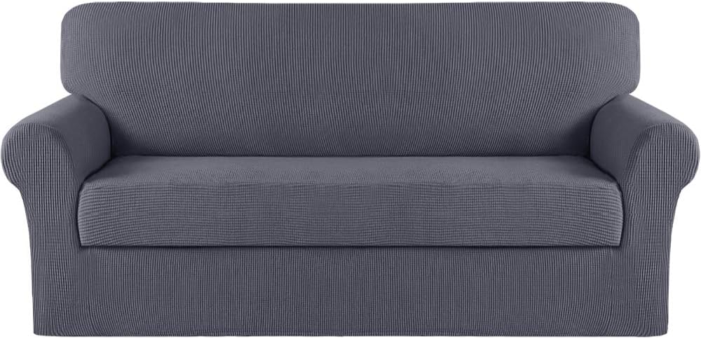 Turquoize 2 Piece Chair Covers for Living Room Armchair Cover Armchair Slipcovers with Arms Feature Thick Jacquard Fabric (Chair,Biscotti Beige)