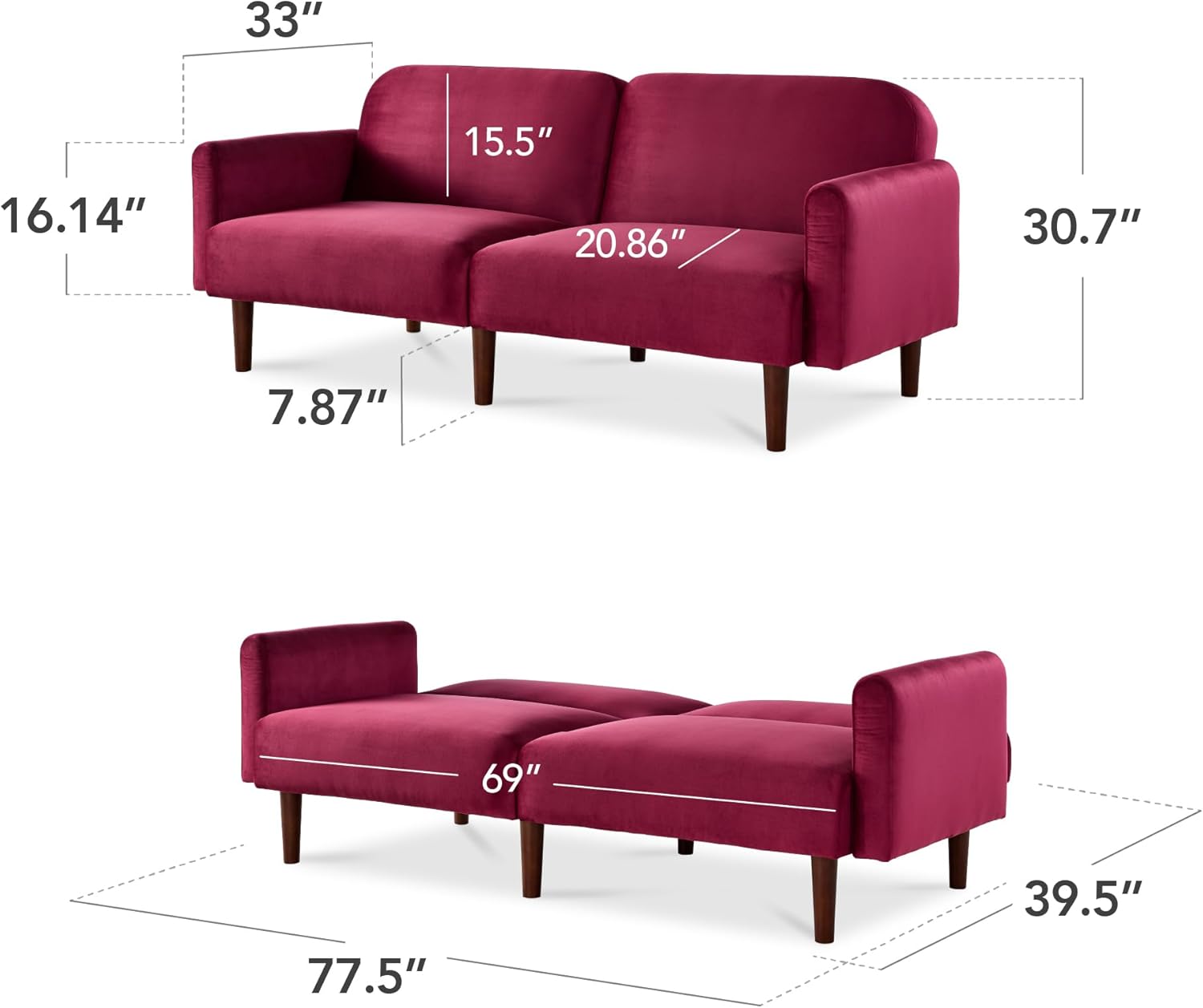 Velvet Loveseat Sofa