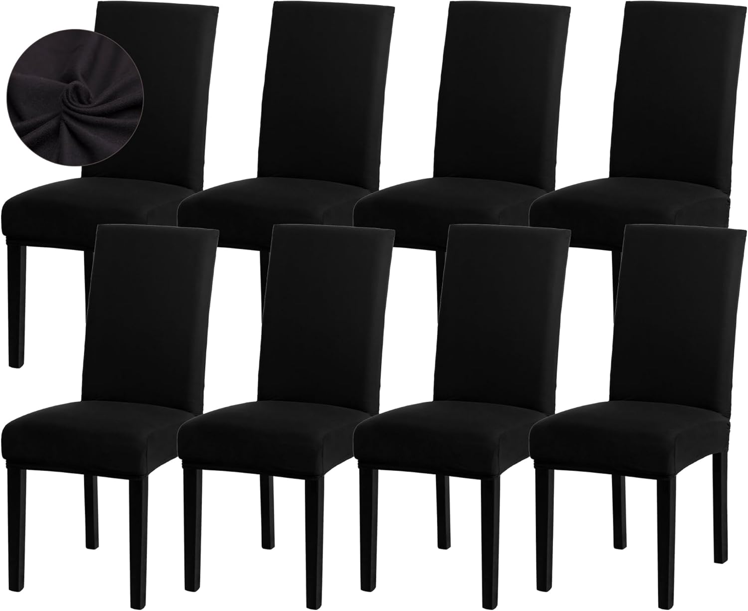 Sufdari Dining Chair Covers,Kitchen Cover,Parsons Slipcover,Spandex Protectors for Room Stretch Chairs Cover Set of 4 -Gray