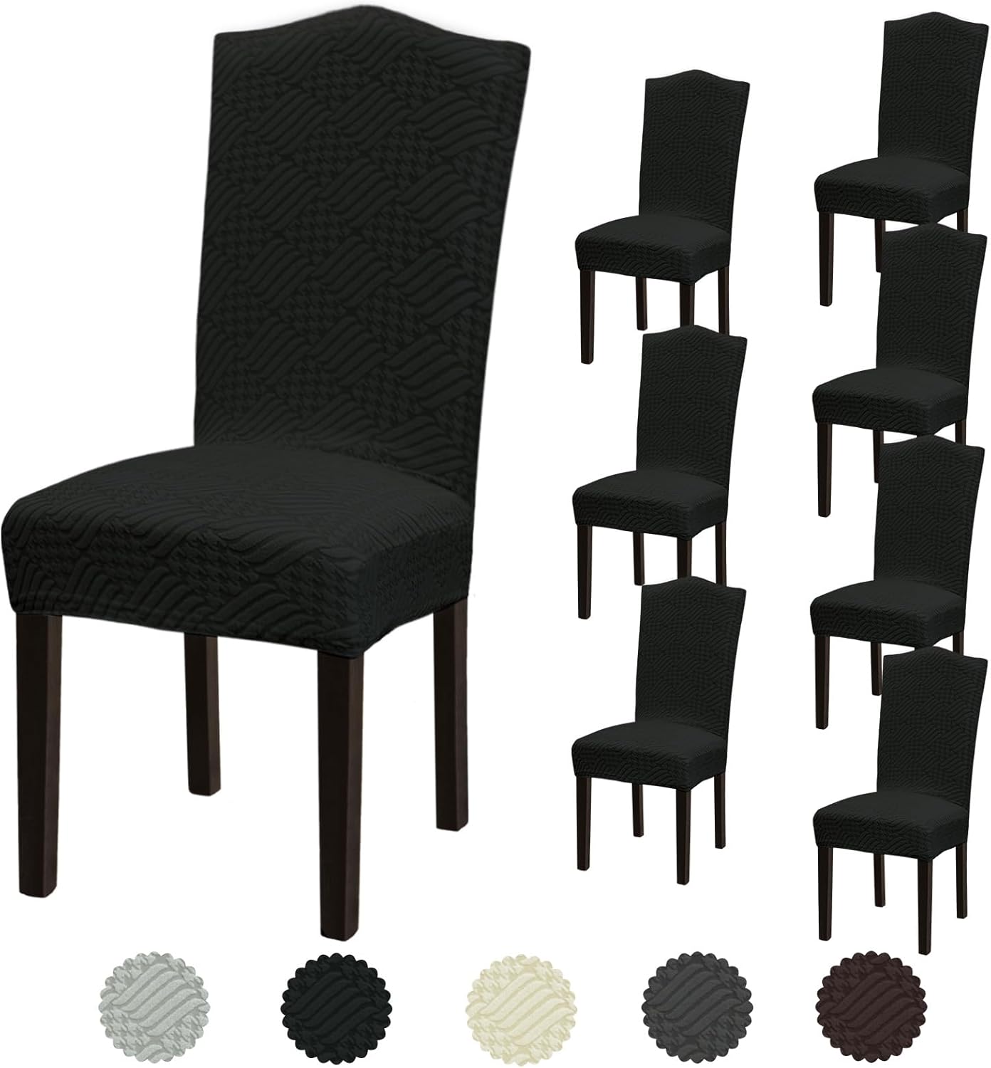 Stretch Dining Room Chair Covers Set of 6, Removable Washable Chair Covers for Dining Chairs,Dining Room, Hotel, Ceremony