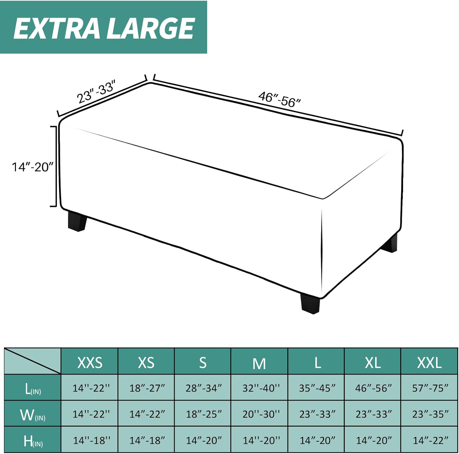 Velvet Ottoman Cover Rectangular