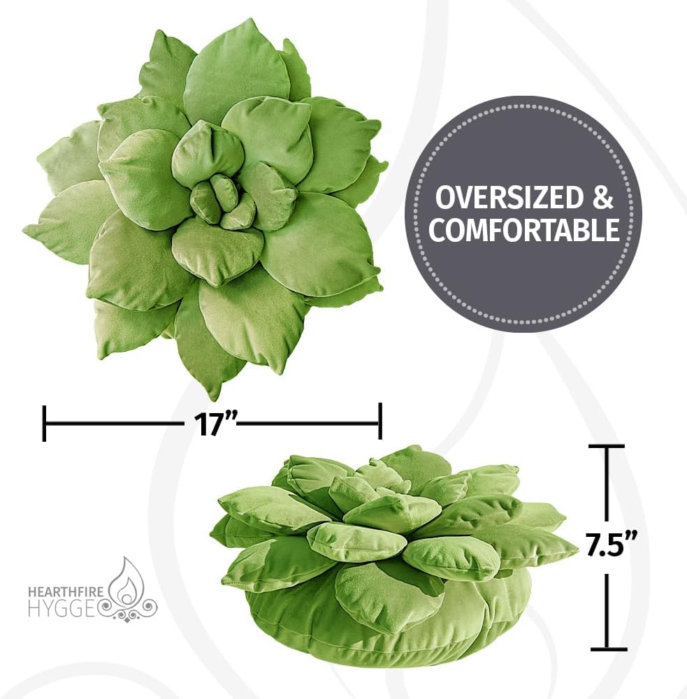 3D 17" Purple Succulent Pillow