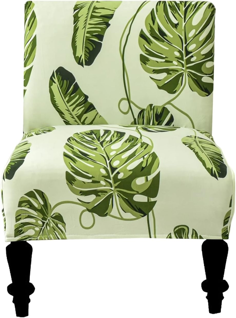 Eco-Ancheng Armless Chair Slipcover Removable Armless Accent Chairs Covers Washable Armless Slipper Chair Slipcover Printed Armless Chair Furniture Protector Covers for Living Dining Room Hotel