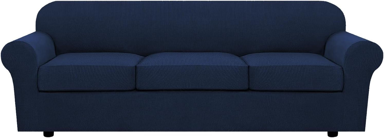 4 Piece Stretch Couch Covers for 3 Cushion Couch Sofa