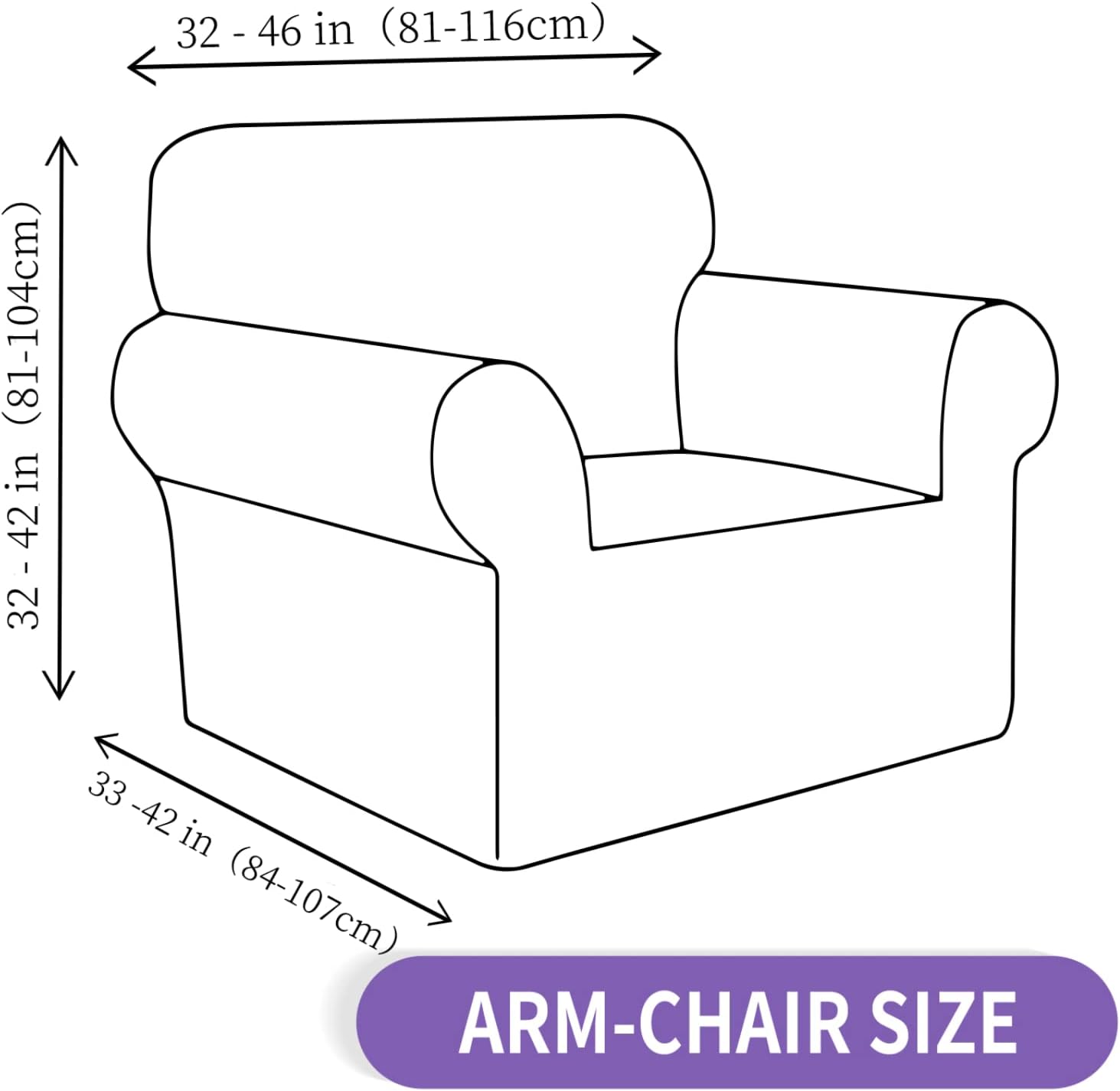 ZNSAYOTX Chair Slipcovers with Arms for Living Room High Stretchy Spandex Pet Friendly Armchair Furniture Protection Covers (Black and White, Chair)