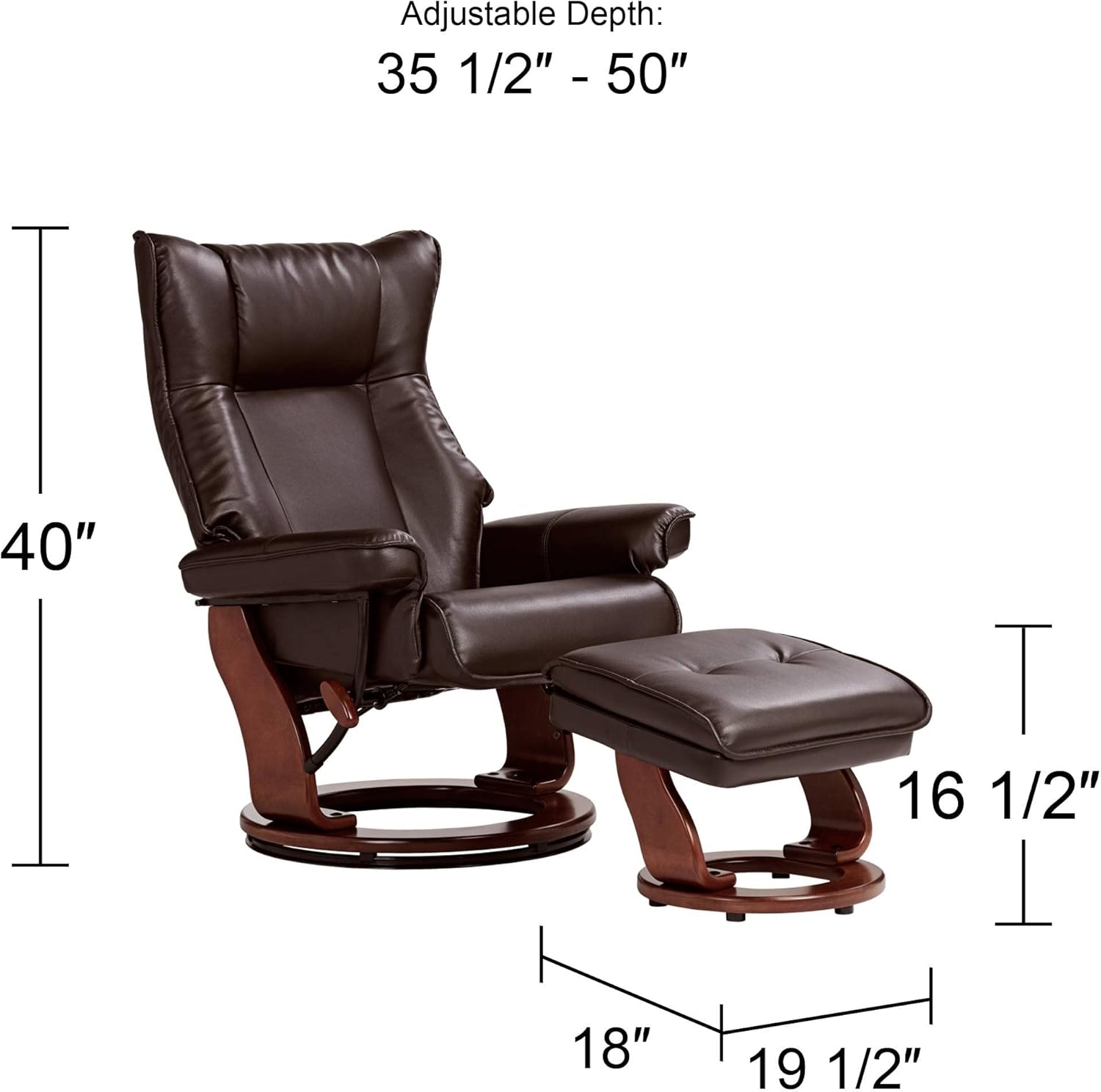 Leather Recliner with Ottoman Chair