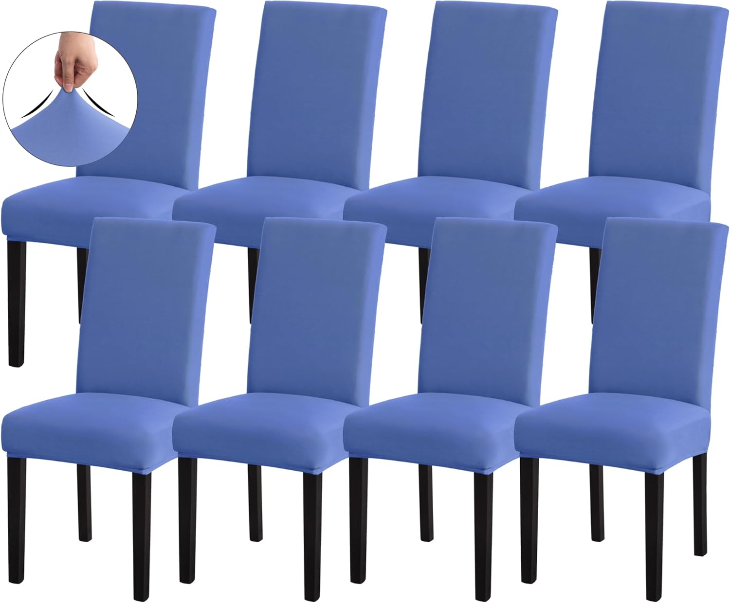 Sufdari Dining Chair Covers,Kitchen Cover,Parsons Slipcover,Spandex Protectors for Room Stretch Chairs Cover Set of 4 -Gray