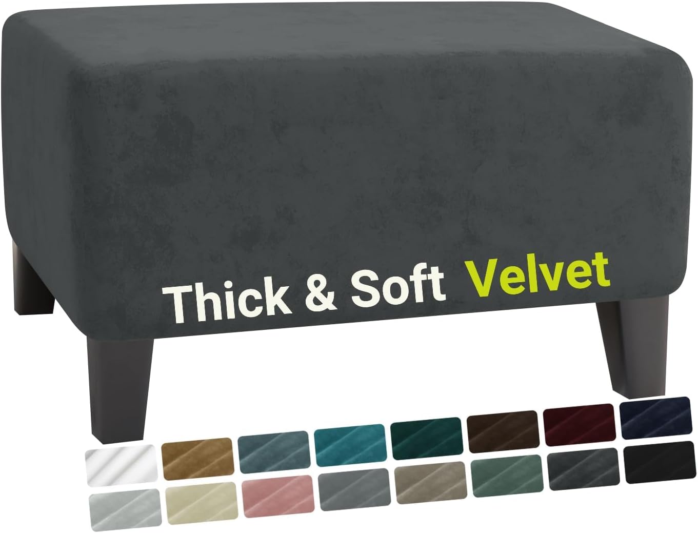 Velvet Ottoman Cover Rectangular