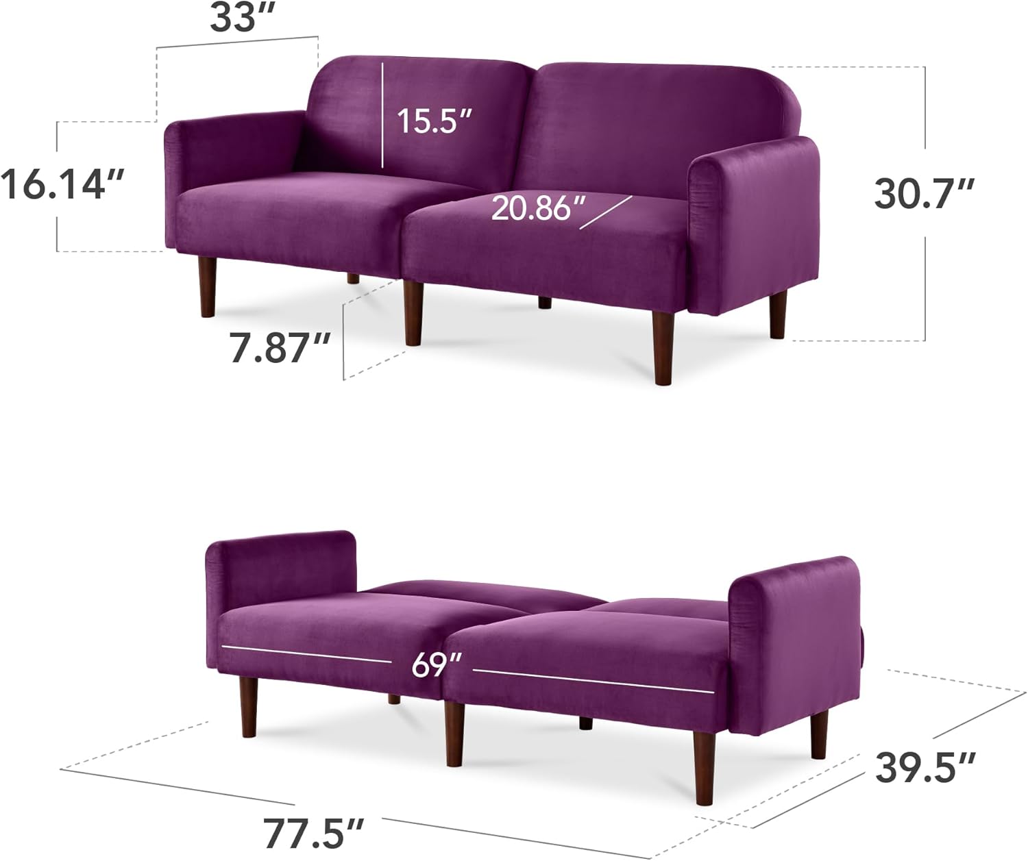 Velvet Loveseat Sofa