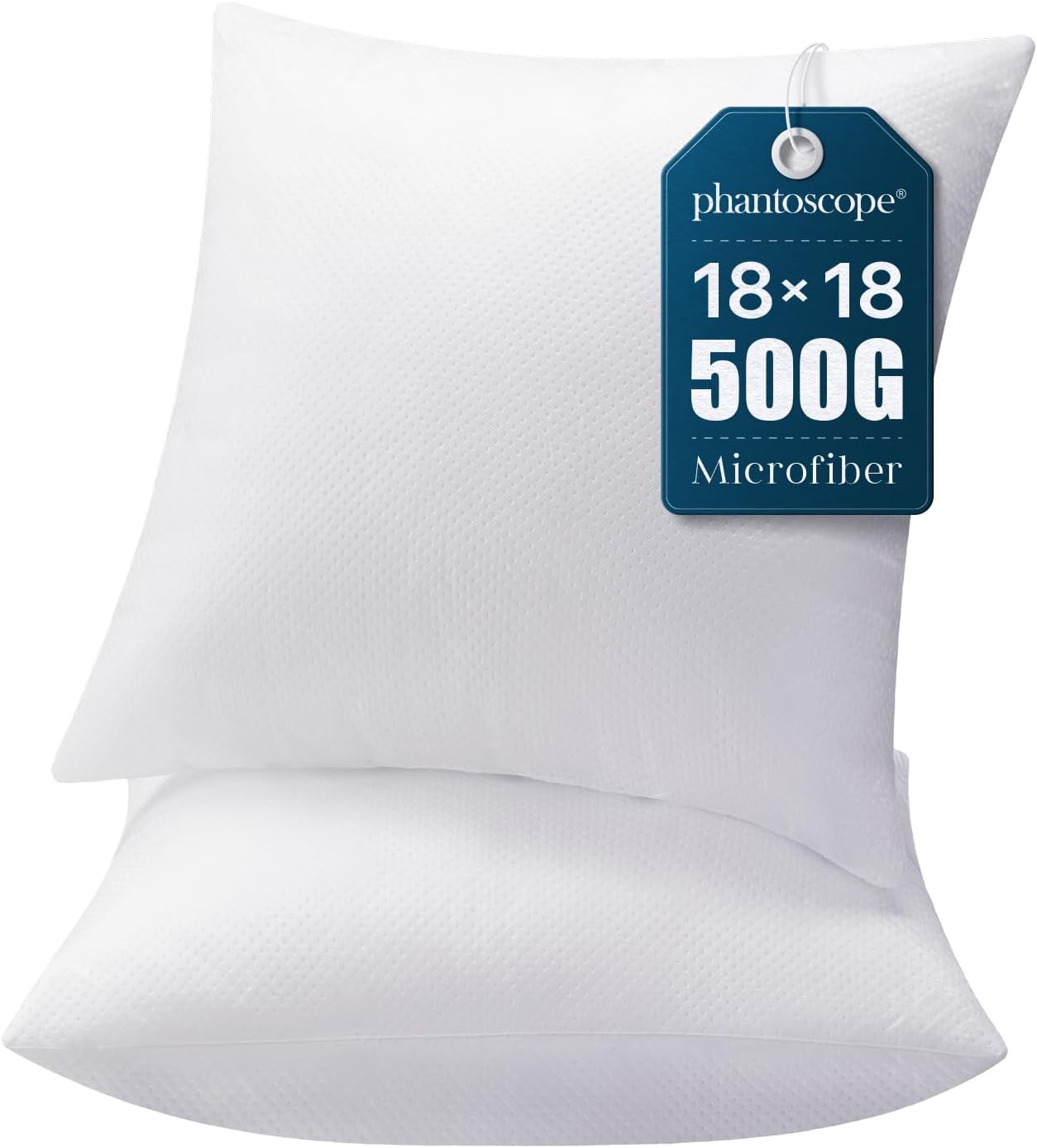 Phantoscope Pillow Inserts, Hypoallergenic 100% Virgin Fiber Square Form Microfiber Throw Pillow Inserts, Couch Bed Pillows 45x45 cm, 18x18 Inch (Pack of 4)