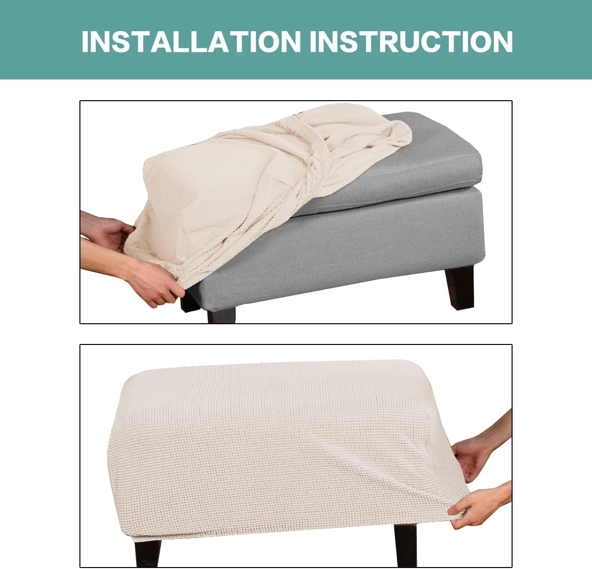 Stretch Ottoman Cover Ottoman Slipcover