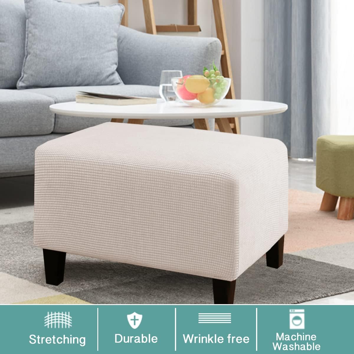 Stretch Ottoman Cover Ottoman Slipcover