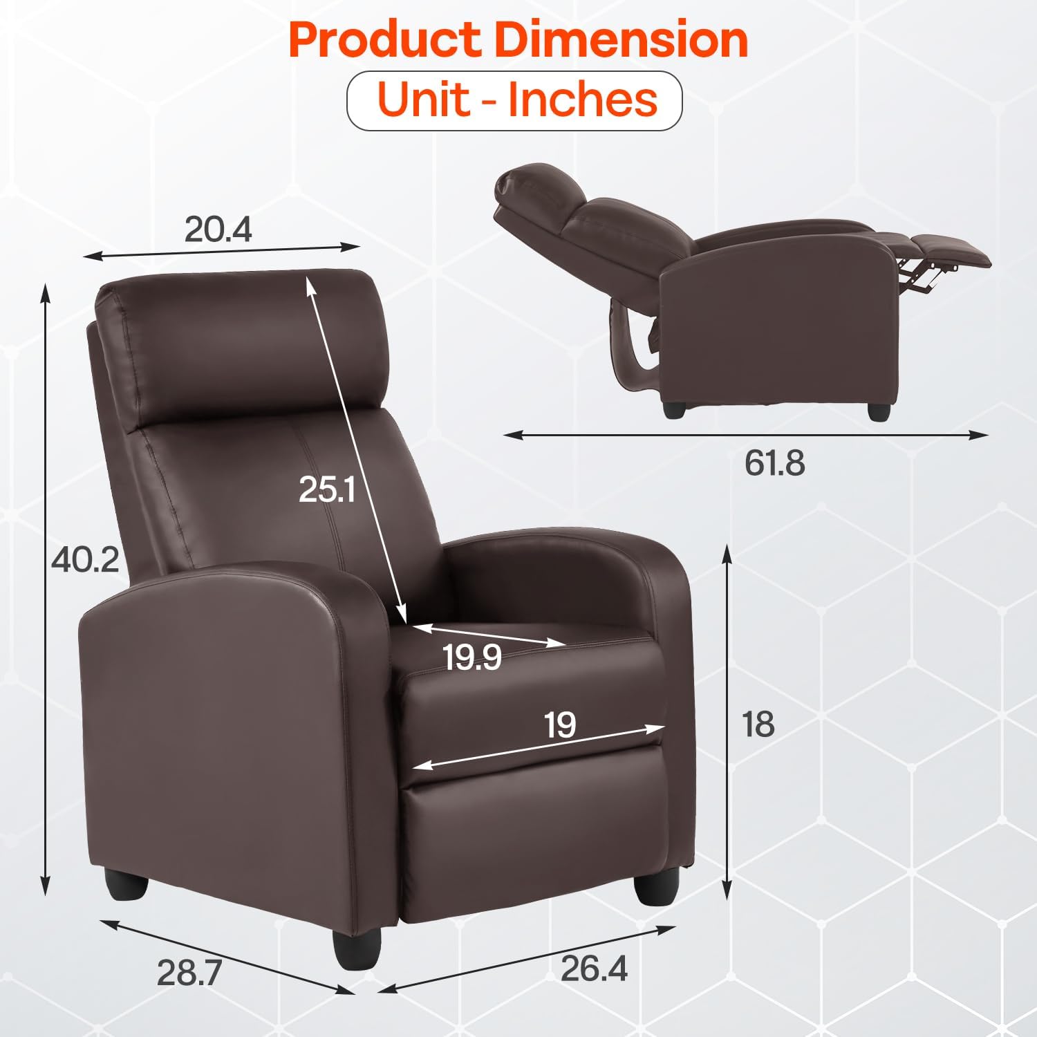 Theater Seating Single Reclining Sofa Lounge