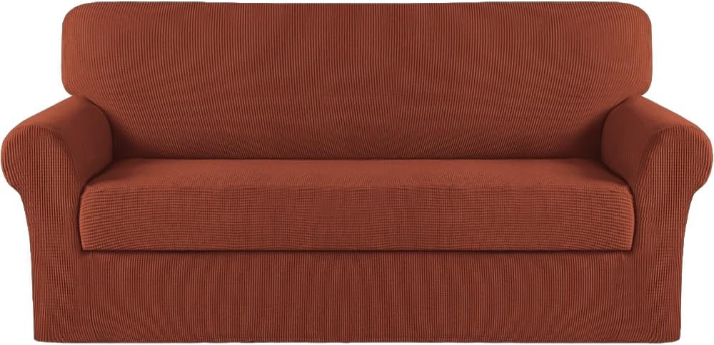 Turquoize 2 Piece Chair Covers for Living Room Armchair Cover Armchair Slipcovers with Arms Feature Thick Jacquard Fabric (Chair,Biscotti Beige)