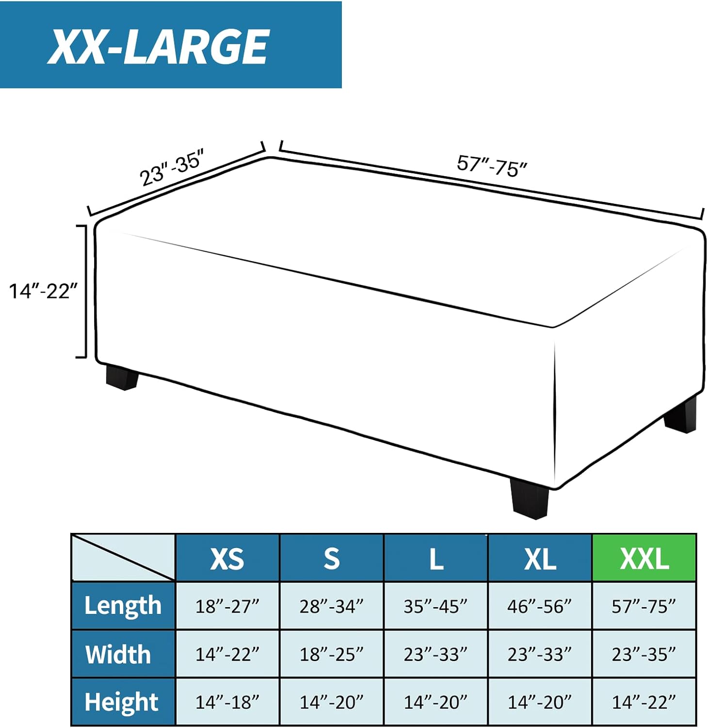 Rectangle Footrest Slipcovers