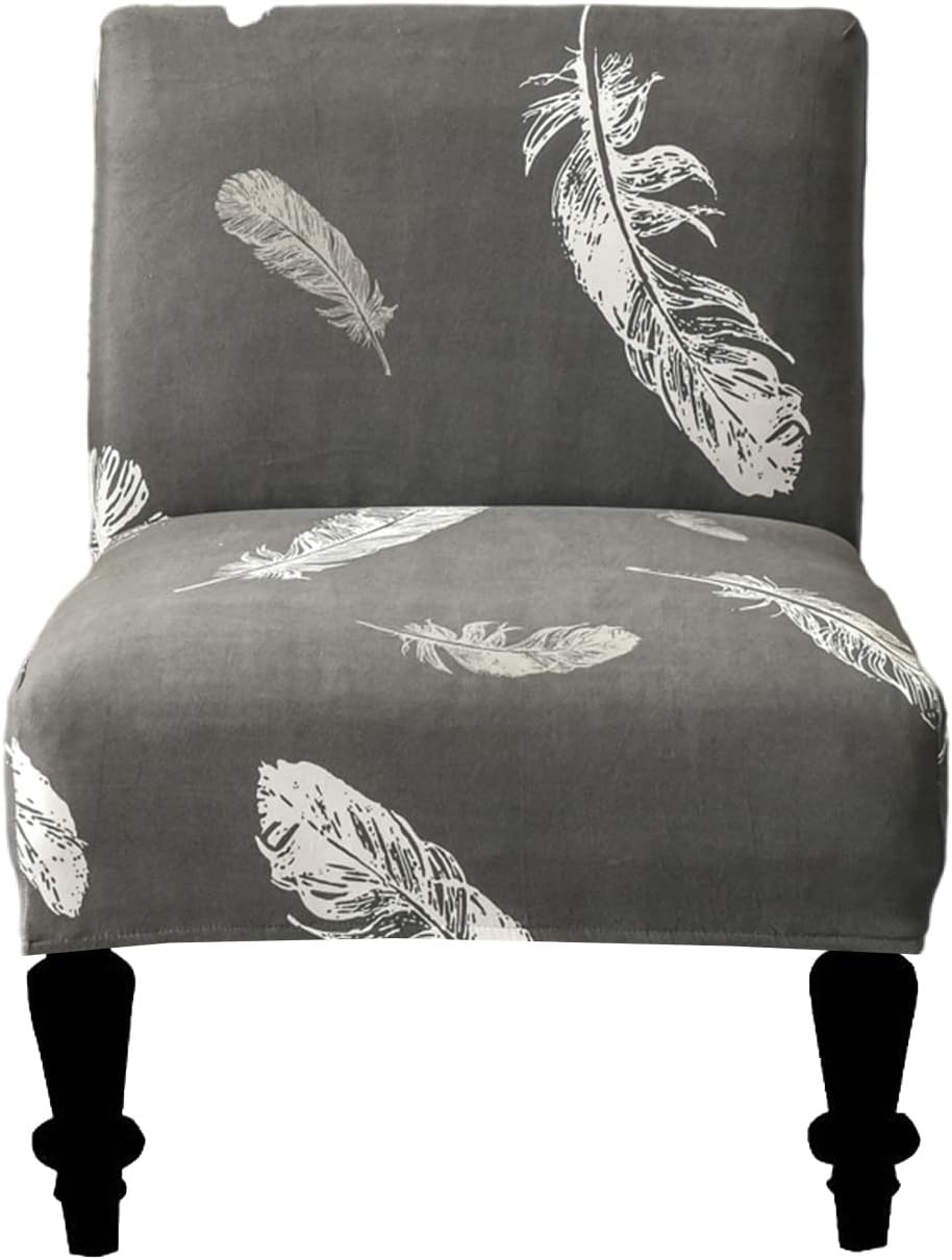Eco-Ancheng Armless Chair Slipcover Removable Armless Accent Chairs Covers Washable Armless Slipper Chair Slipcover Printed Armless Chair Furniture Protector Covers for Living Dining Room Hotel