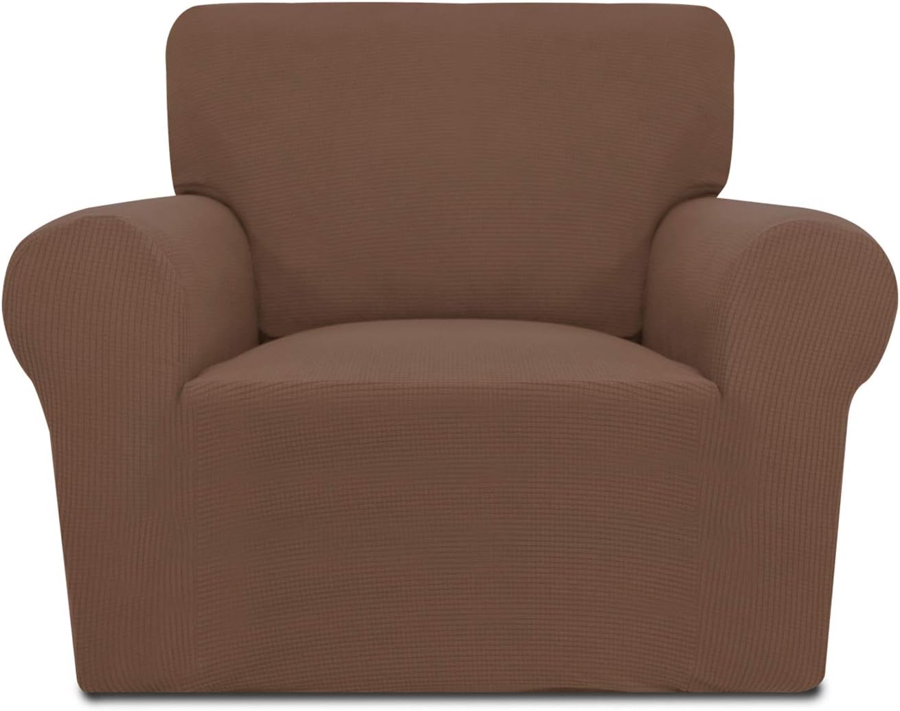 PureFit Stretch Chair Sofa Slipcover – Spandex Jacquard Non Slip Soft Couch Sofa Cover, Washable Furniture Protector with Non Skid Foam and Elastic Bottom for Kids (Chair, Dark Gray)