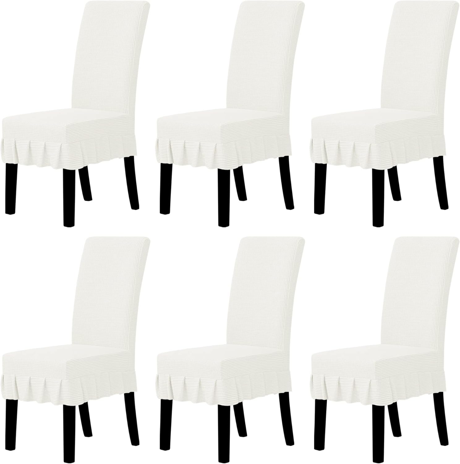 Easy-Going Dining Chair Covers Stretch Parsons Chair Slipcover with Skirt Chair Covers for Dining Room Restaurant Banquet (2 PCS, Light Gray)