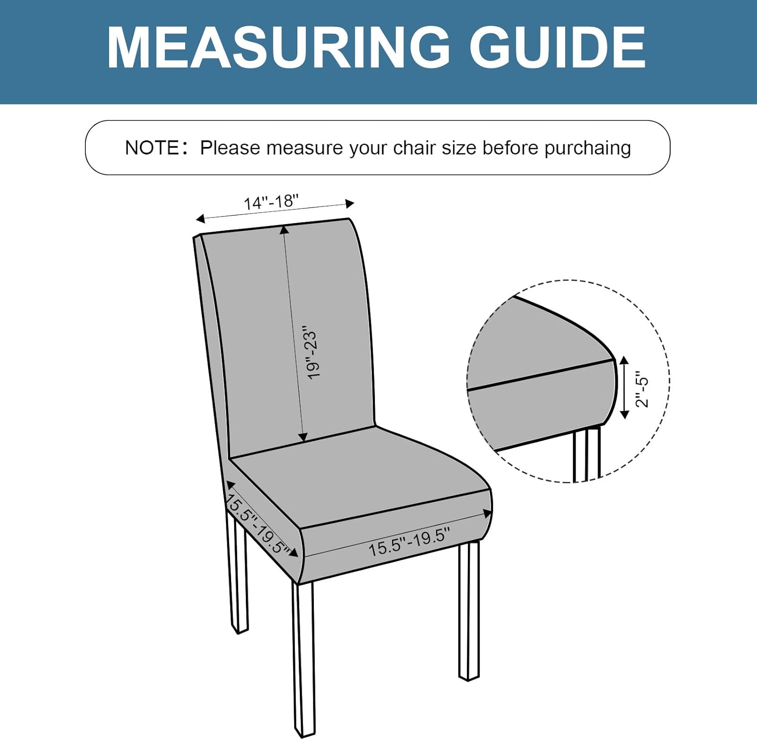 Genina 100% Waterproof Chair Covers for Dining Room Set of 4, Stretch Parson Chair Slipcovers for Kitchen Chairs, Washable Chair Protectors, Leaves-Warm Gray