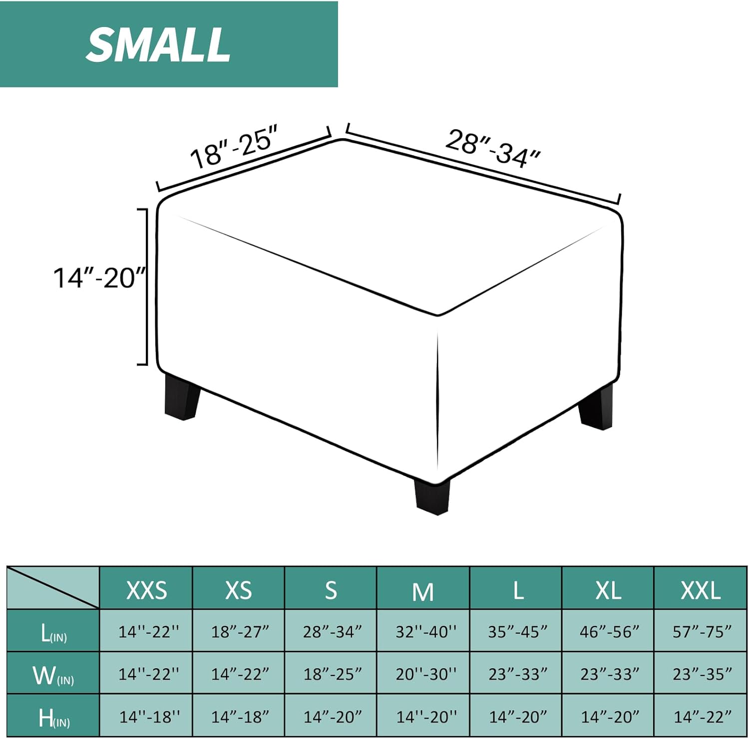 Velvet Ottoman Cover Rectangular